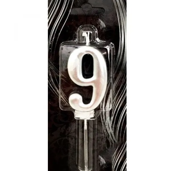 9 Rakam Mum Gümüş