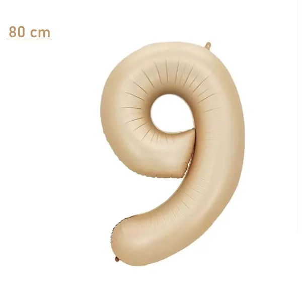 9 Rakam Folyo Balon – Karamel – 80 cm (34 inch)