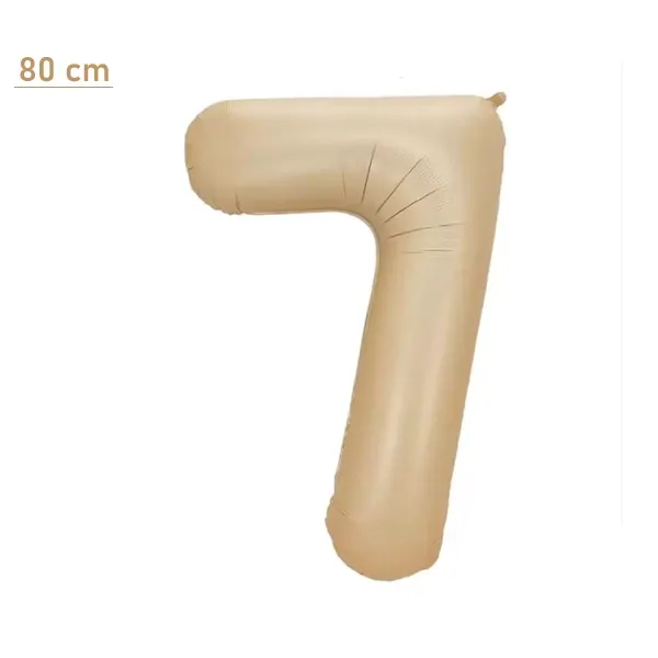 7 Rakam Folyo Balon – Karamel – 80 cm (34 inch)