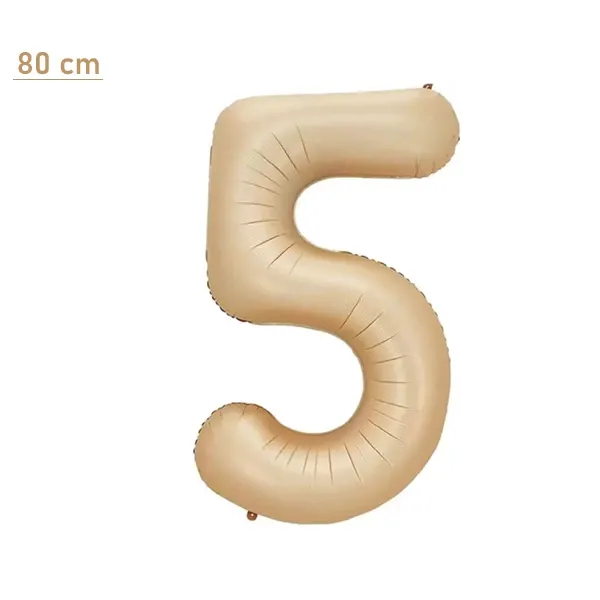 5 Rakam Folyo Balon – Karamel – 80 cm (34 inch)
