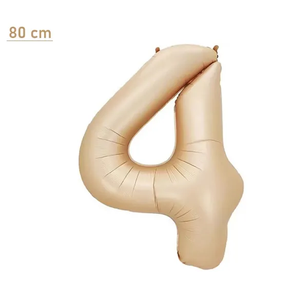 4 Rakam Folyo Balon – Karamel – 80 cm (34 inch)