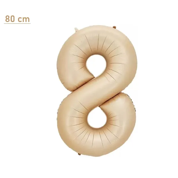 8 Rakam Folyo Balon – Karamel – 80 cm (34 inch)