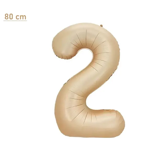 2 Rakam Folyo Balon – Karamel – 80 cm (34 inch)