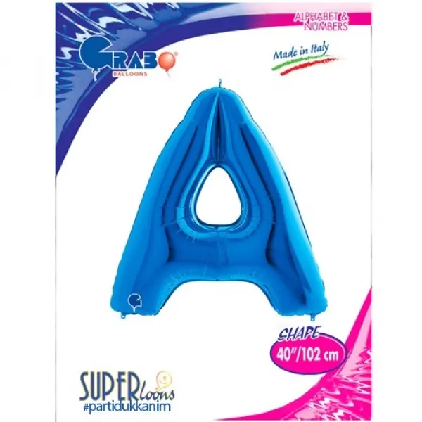 A Harf Folyo Balon – Mavi – 100 cm (40 inch)