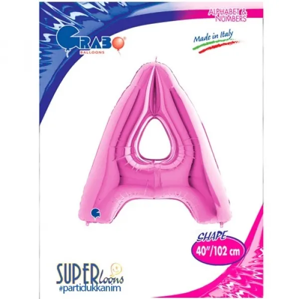 A Harf Folyo Balon – Pembe – 100 cm (40 inch)