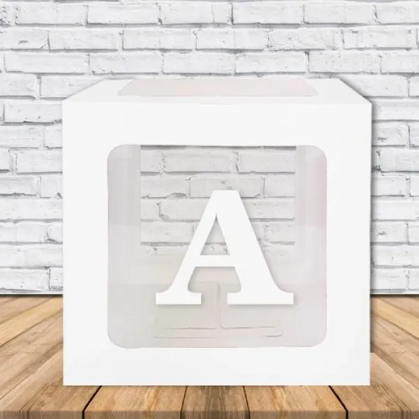 A - Harfi Şeffaf Kutu Beyaz 25 cm