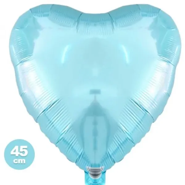 Açık Mavi Kalp Folyo Balon (45 cm)