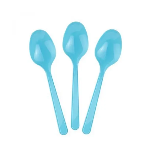Açık Mavi Plastik Kaşık Lüks (25 adet)
