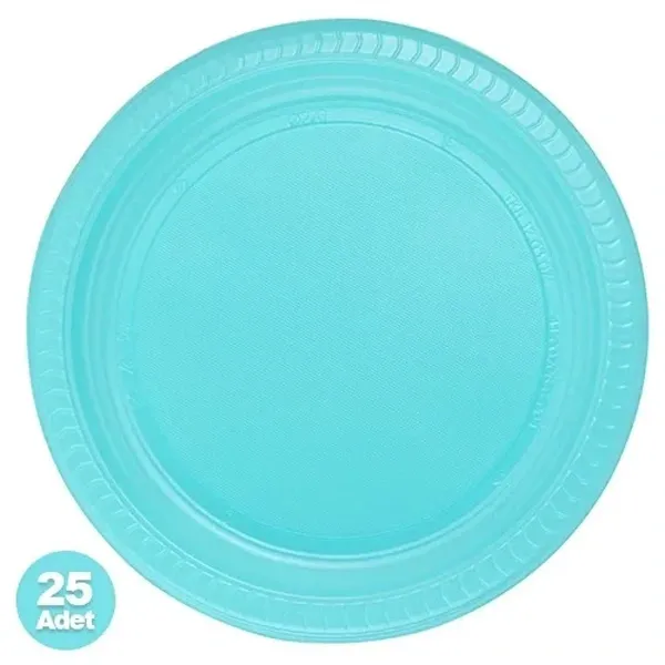 Açık Mavi Plastik Tabak Lüks (25 adet)