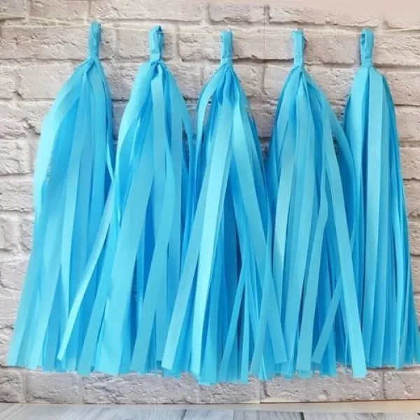 Açık Mavi Püskül Süs 5li