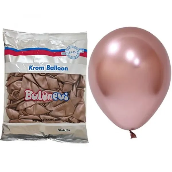 Açık Rose Gold Krom Balon 50 Adet (30 cm)