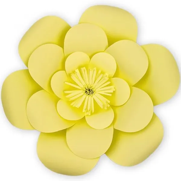Açık Sarı Kağıt Çiçek 1 Adet (30 cm)