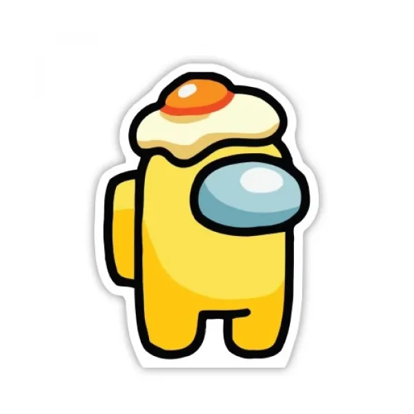 Among Us Ayaklı Pano Sarı Yumurta Şapka 35x25 cm