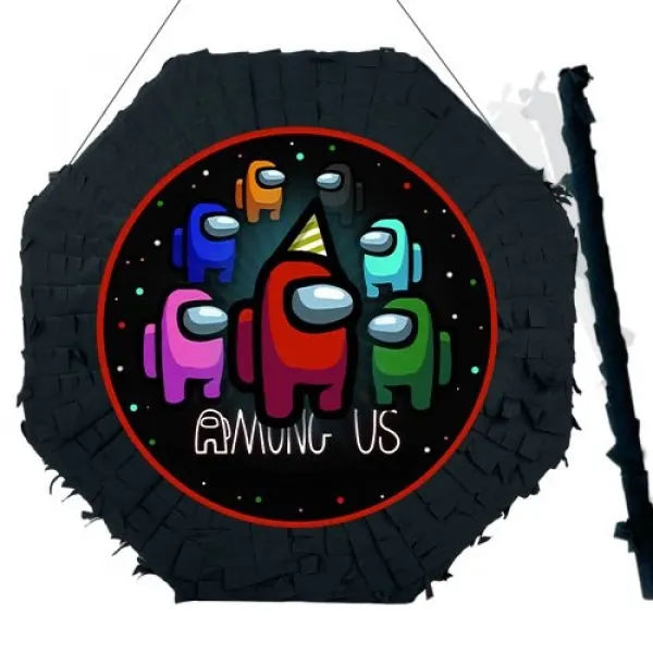 Among Us Pinyata Siyah 42 cm + Sopası