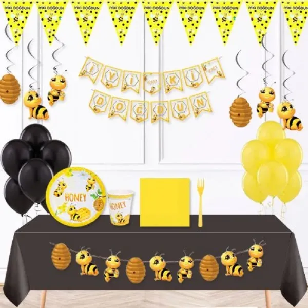 Arı Temalı 16 Kişilik Full Parti Seti