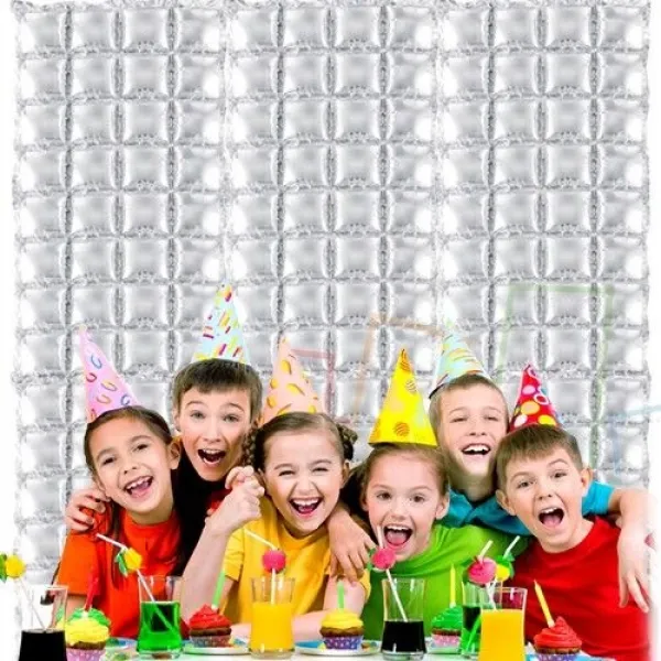 Arka Fon Folyo Balon Perde Gümüş 60x120 cm