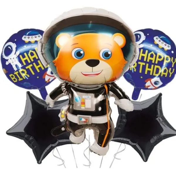 Astronot Ayı Folyo Balon 5li Set