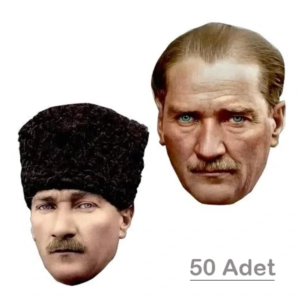 Atatürk Kağıt Maske (50 Adet)
