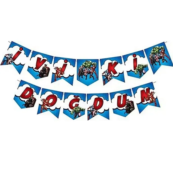 Avengers Yenilmezler İyi ki Doğdun Yazısı 210 cm