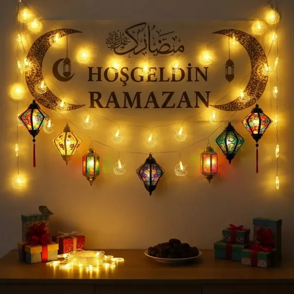 Ay Yıldız Led ışık - Renk Gün ışığı Fişli (3 metre)