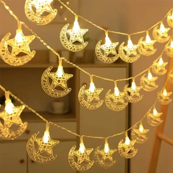 Ay Yıldız Led ışık - Renk Gün ışığı Pilli (3 metre)