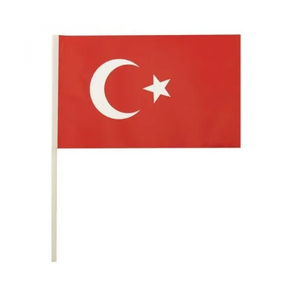 Ay Yıldızlı Çıtalı Bayrak 24 cm 10 adet