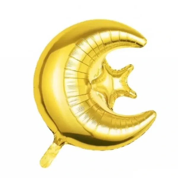 Ay Yıldızlı Folyo Balon Gold (49x55) cm