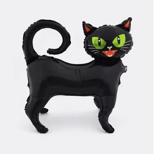 Ayaklı Kara Kedi Folyo Balon 65x62 cm