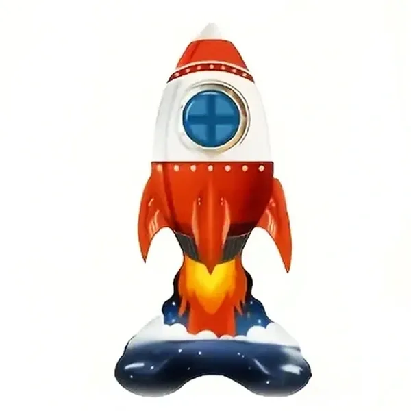 Ayaklı Roket Folyo Balon (86x46 cm)