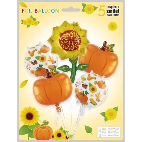 Ayçicegi ve Balkabağı Folyo Balon Seti 5li