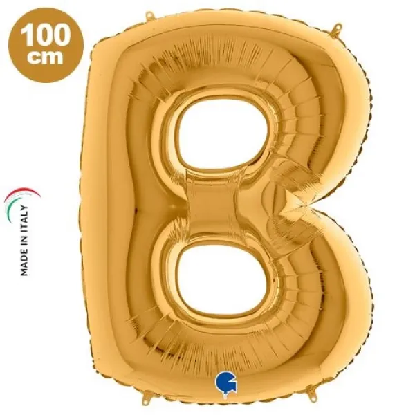 B Harf Folyo Balon – Gold – 100 cm (40 inch)