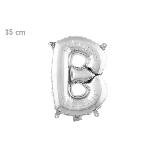 B Harf Folyo Balon – Gümüş – (35 cm - 16 inch)