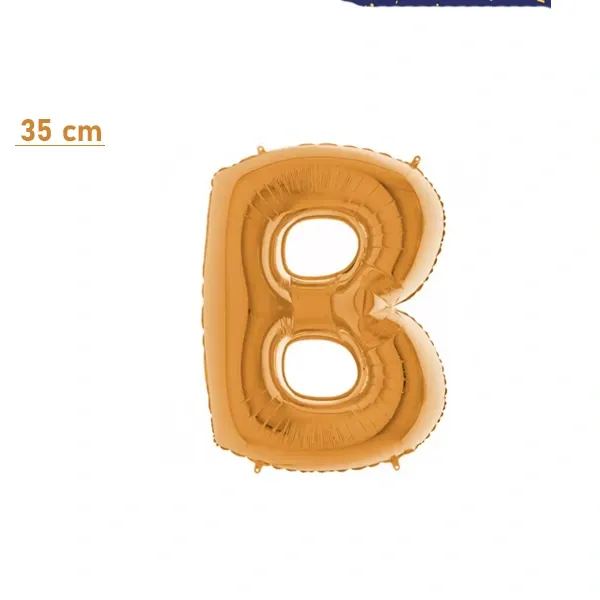 B Harf Folyo Balon – Gold – (35 cm - 16 inch)