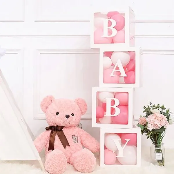 B - Harfi Şeffaf Kutu Beyaz 25 cm