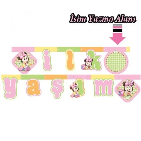 Baby Minnie Mouse İlk Yaşım Yazısı (2 m.)