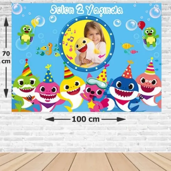 Baby Shark Parti Afişi 70*100 cm
