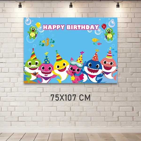 Baby Shark Parti Afişi (75x107 cm)