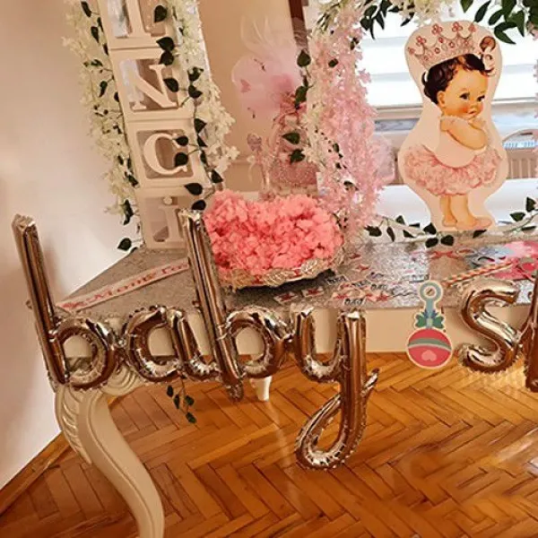 Baby Shower Folyo Balon Gümüş 210x44 cm