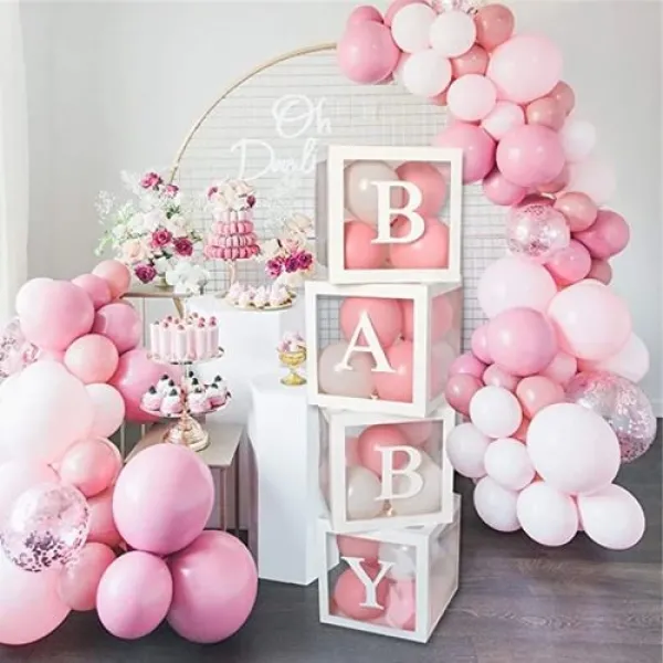 Baby Yazılı Şeffaf Kutu Harf Beyaz 25 cm