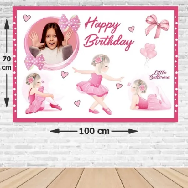 Balerin Doğum Günü Afişi Fotolu 70*100 cm