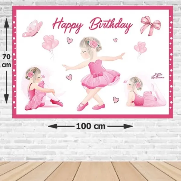 Balerin Doğum Günü Afişi Fotosuz 70*100 cm