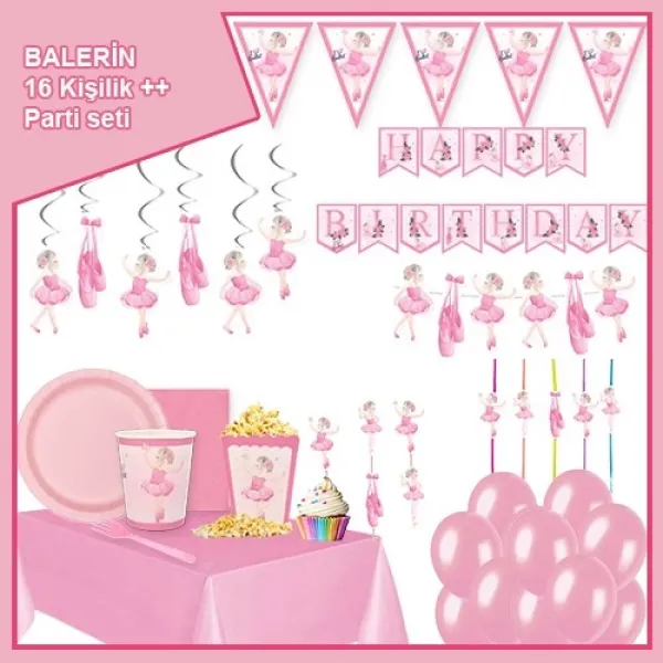 Balerin Temalı 16 Kişilik ++ Parti Seti