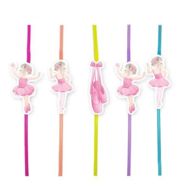 Balerin Temalı Artistik Pipet 10 Adet