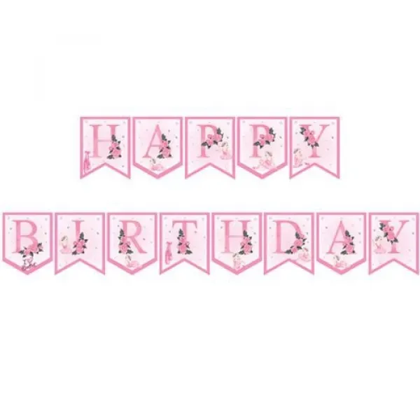 Balerin Temalı Happy Birthday Yazısı 190 cm