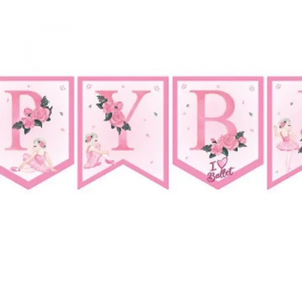 Balerin Temalı Happy Birthday Yazısı 190 cm