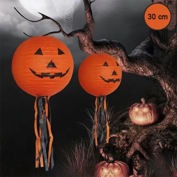 30 cm Balkabağı Yuvarlak Fener Süs 1 Adet