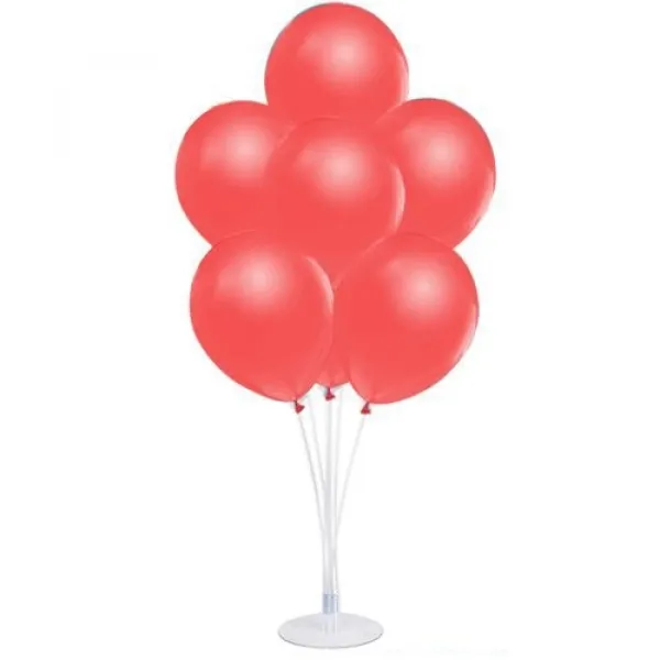Balon Standı + Kırmızı Metalik Balon