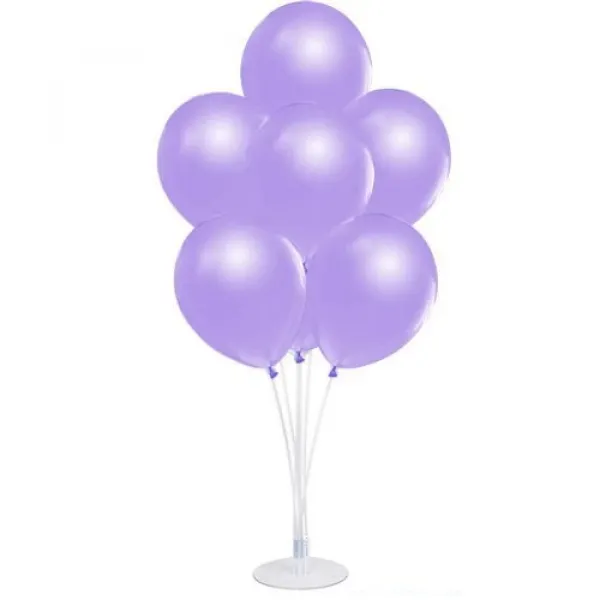 Balon Standı + Lila Metalik Balon