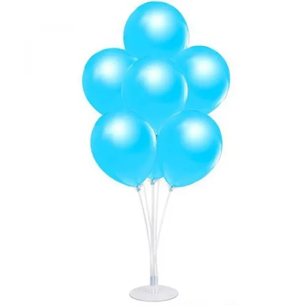 Balon Standı + Açık Mavi Metalik Balon