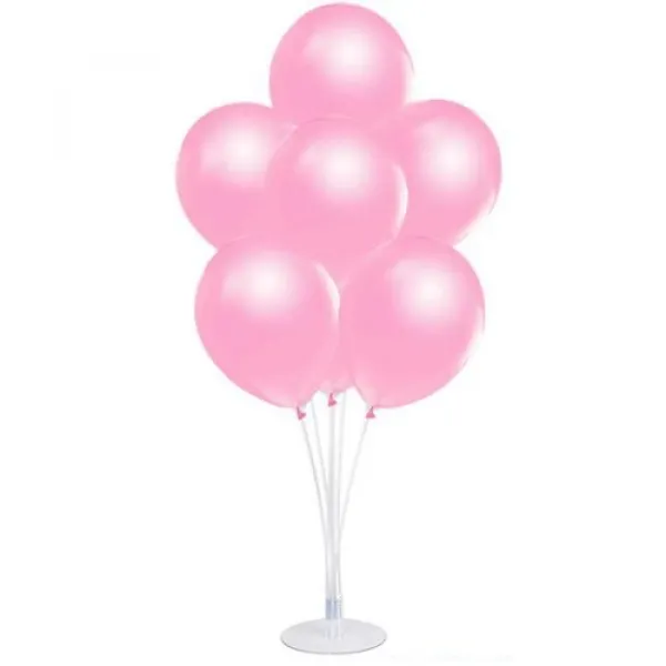 Balon Standı + Pembe Metalik Balon